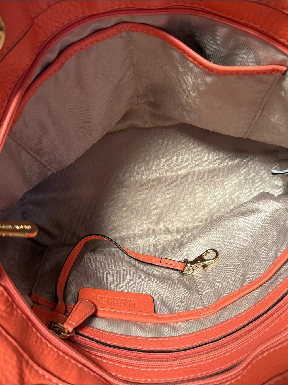 MICHAEL by Michael Kors Bedford Medium Pebbled Leather Tote - Coral